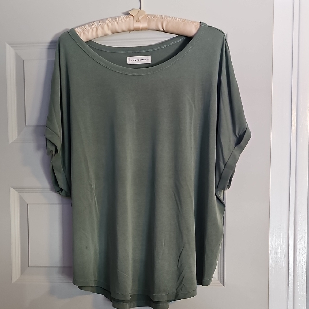Lucky Brand Green Boxy Short Sleeve Tee